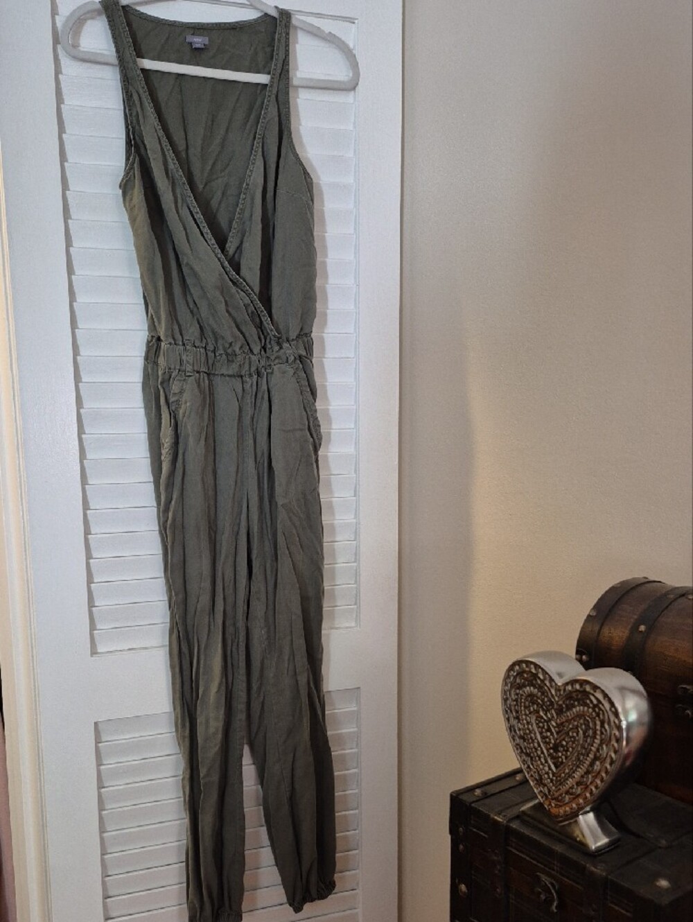 aerie Olive Utility Sleeveless Jumpsuit